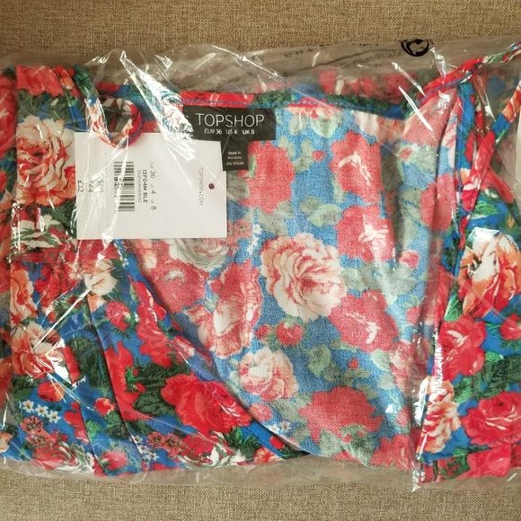 🌺 [HP] Top Shop Floral Spring Cold Shoulder Top - Picture 4 of 4